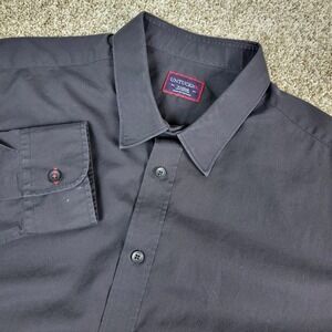Untuckit Mens XL Solid Black Button Up Long Sleeve